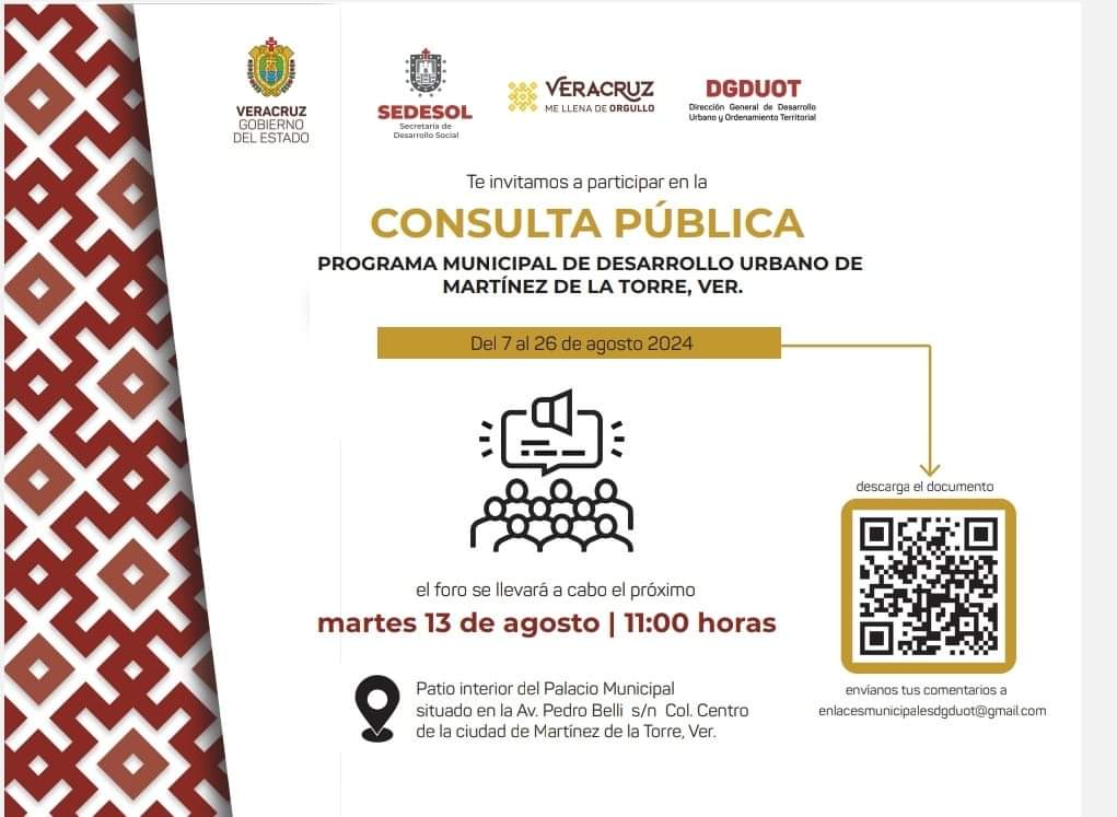 𝗥𝗲𝗮𝗹𝗶𝘇𝗮𝗿á 𝗔𝘆𝘂𝗻𝘁𝗮𝗺𝗶𝗲𝗻𝘁𝗼 𝗰𝗼𝗻𝘀𝘂𝗹𝘁𝗮 𝗽ú𝗯𝗹𝗶𝗰𝗮 𝗽𝗮𝗿𝗮 “𝗣𝗿𝗼𝗴𝗿𝗮𝗺𝗮 𝗠𝘂𝗻𝗶𝗰𝗶𝗽𝗮𝗹 𝗱𝗲 𝗗𝗲𝘀𝗮𝗿𝗿𝗼𝗹𝗹𝗼 𝗨𝗿𝗯𝗮𝗻𝗼”